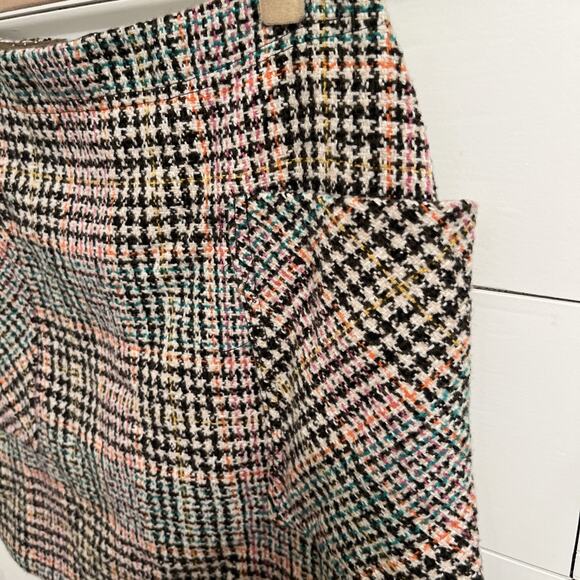 Anthropologie Maeve Bijou Plaid Tweed Knit Mini Skirt Size 4P - Picture 5 of 12